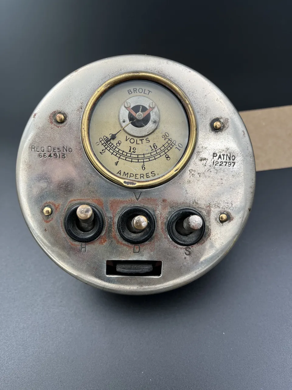 Brolt switch panel, circa 1924