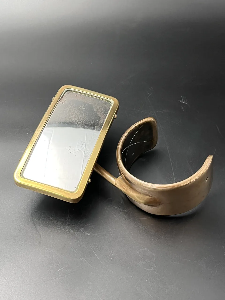 Brass spare-wheel mirror