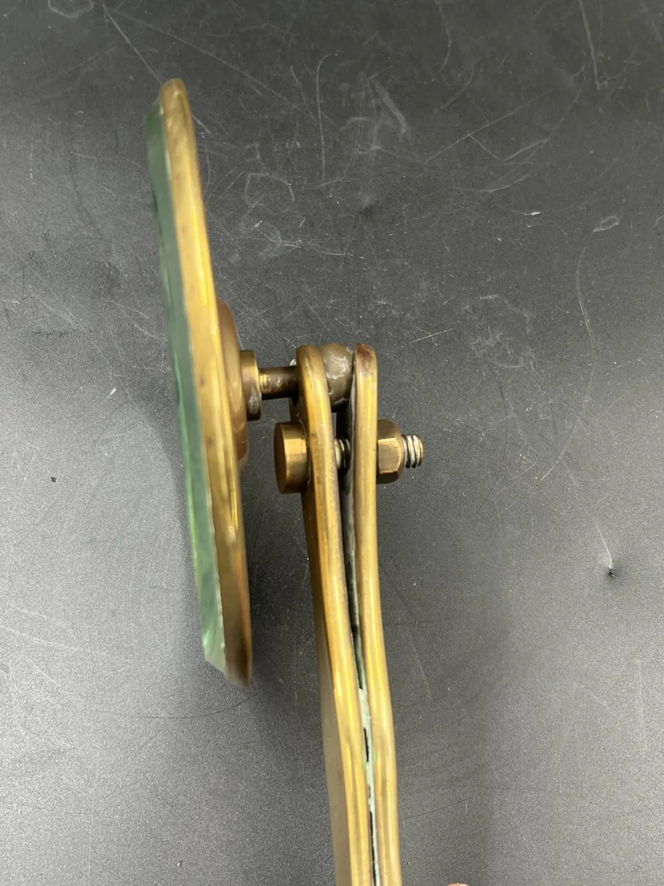 Stadium brass mirror and arm, veteran or Edwardian, photograph 5